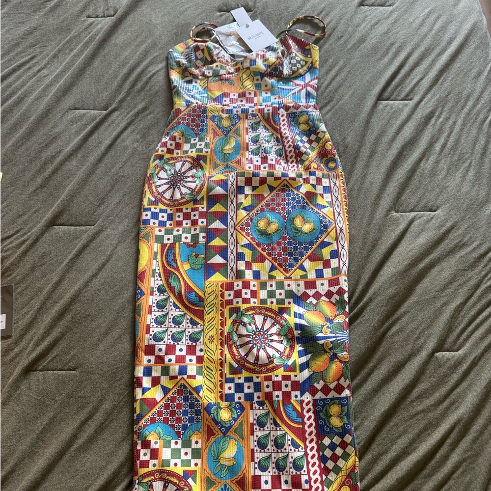 Runway the Label Vibrant Patchwork Midi Dress - Picture 4 of 5